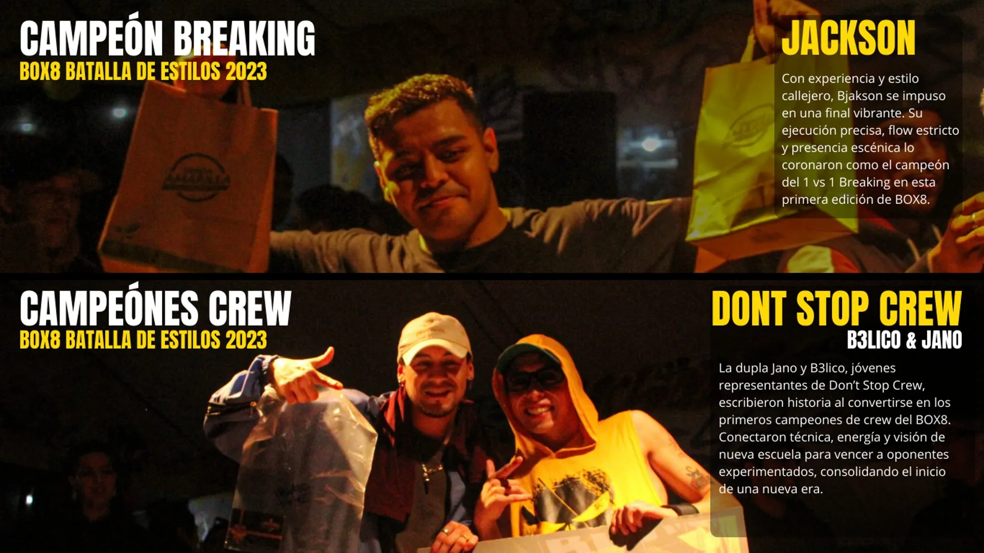Bjackson y Don't Stop Crew - Campeones Breaking BOX8 2023